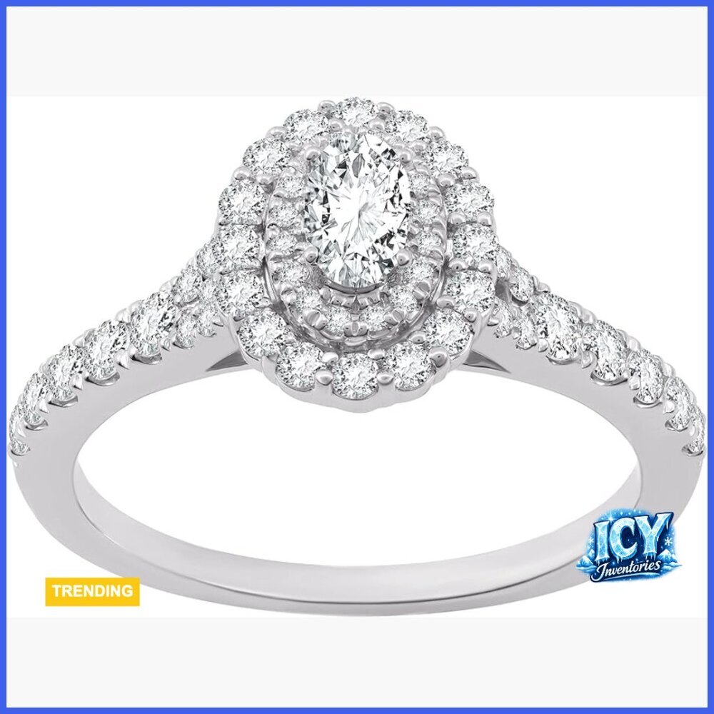 Sterling Silver Lab Grown Diamond Pear Shape Engagement Ring